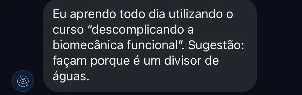 Depoimento de aluno: o curso é um divisor de águas.