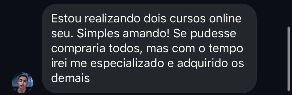 Depoimento de aluno: fazendo dois cursos e amando.